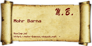 Mohr Barna névjegykártya