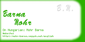 barna mohr business card